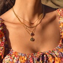 Hamsa Chain Biography Necklace, Gold