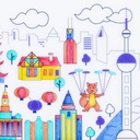 Tablemat Set - Futurist City