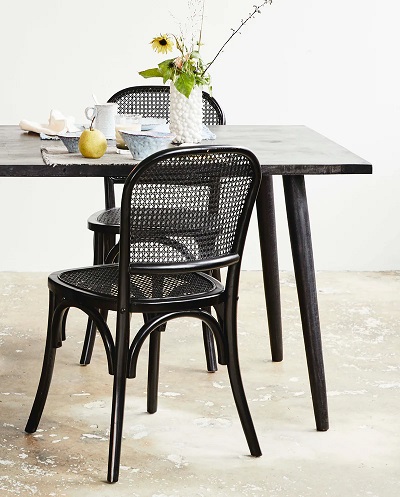 Wicky Chair w. Wickerwork Black/Black