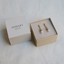 Eclat White Golden Earrings