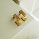 Lignis Wide Golden Earrings Medium