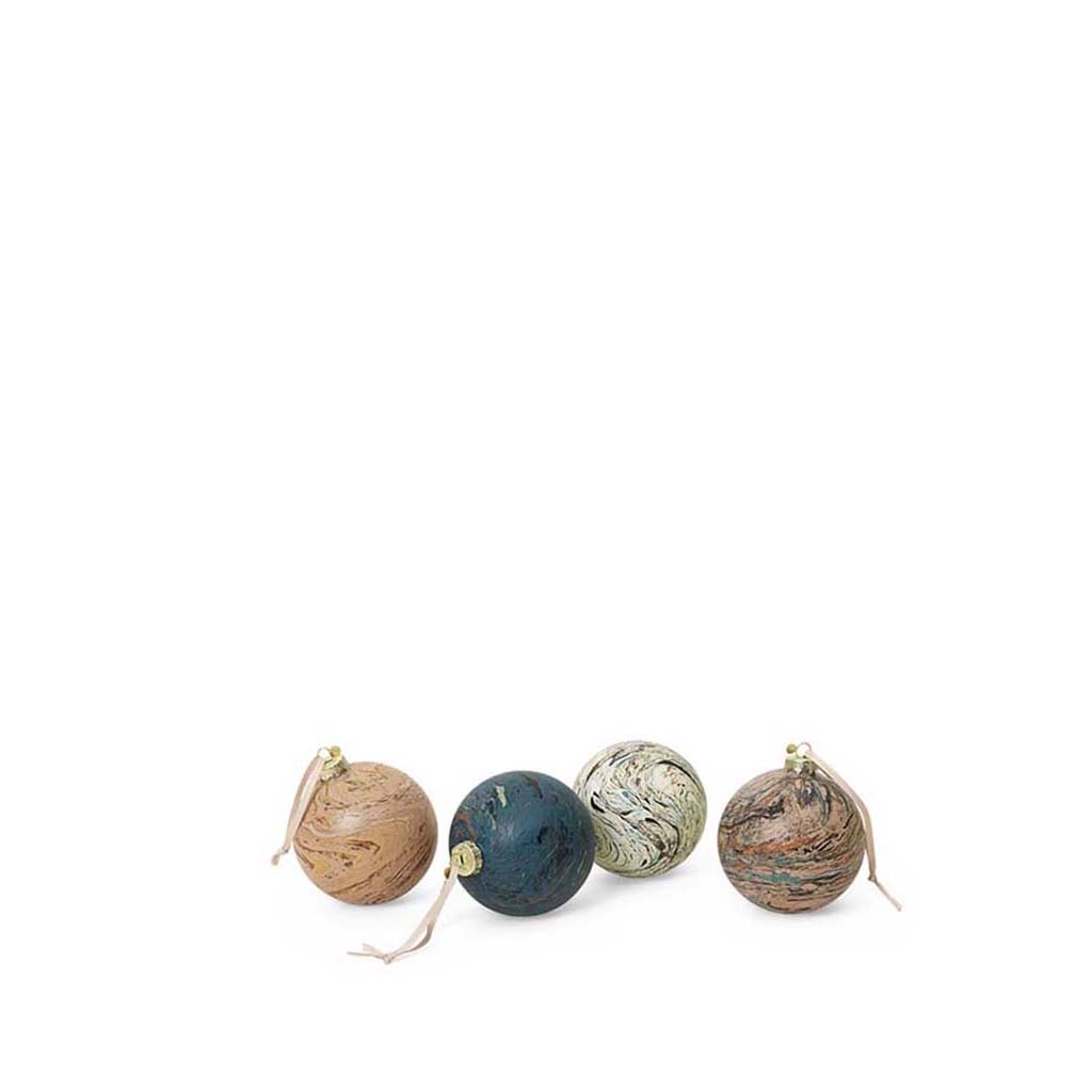 Marble Ornaments, Set of 4