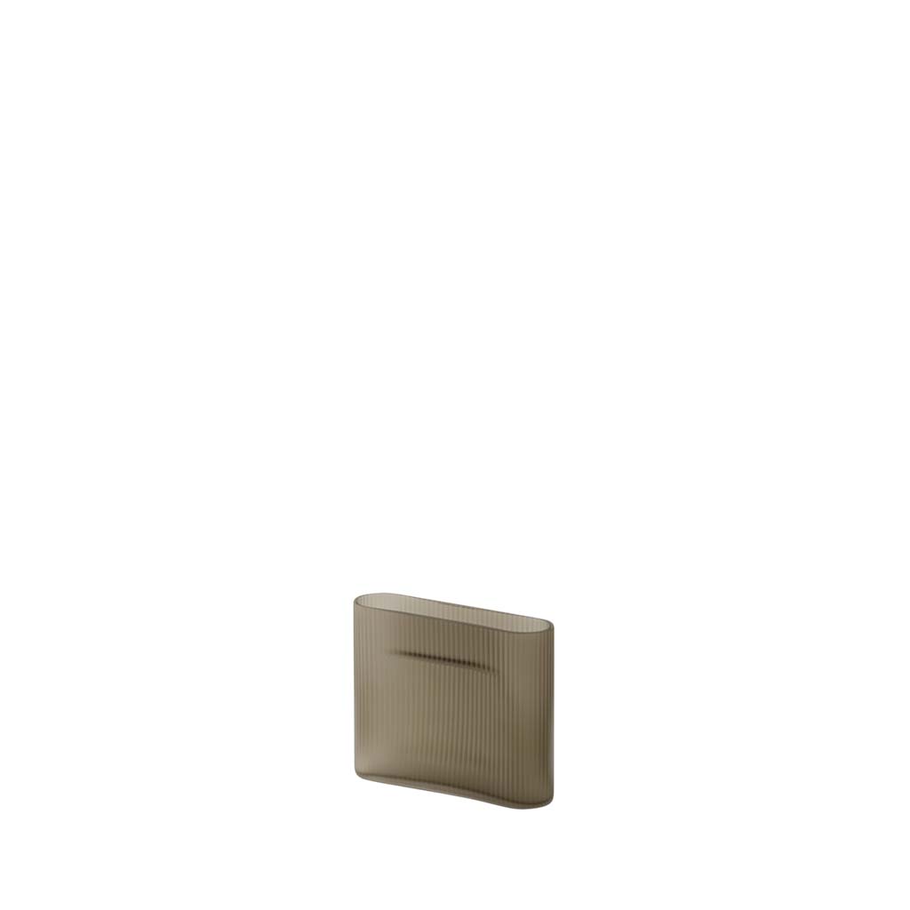 Ridge Vase - Taupe Frosted Glass
