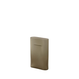 [HDMU03000] Ridge Vase - Taupe Frosted Glass