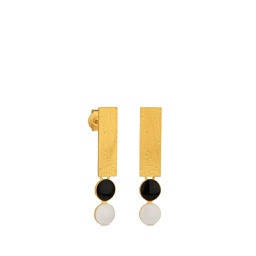 [FHJT00401] Somni Black and White Earrings