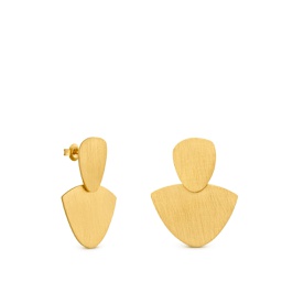 [FHJT01801] Venus Double Oval Golden Earrings